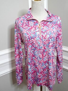 STELLA PARKER Starstruck UPF50 Quarter Zip Top, Size M